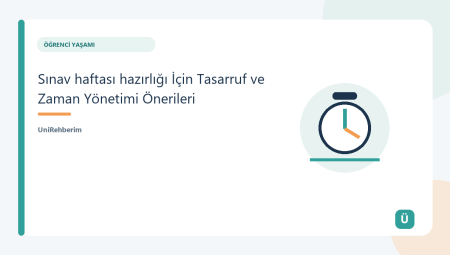 Sınav haftası hazırlığı İçin Tasarruf ve Zaman Yönetimi Önerileri
